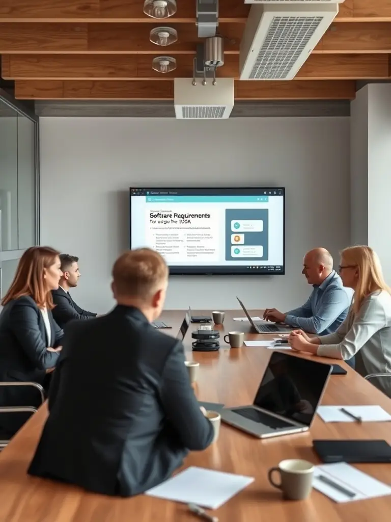 A photo of a workshop session in progress, with attendees actively participating and a speaker facilitating the discussion on cloud computing strategies.